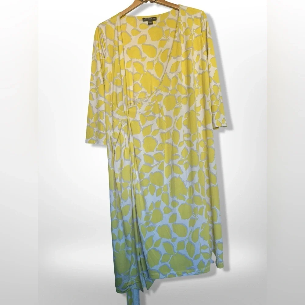 A Pea in the Pod Bright Yellow Wrap Maternity Wrap Dress